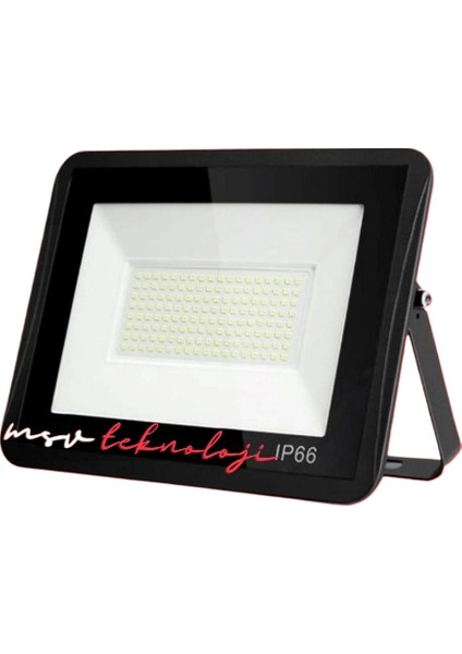 220 Volt 150 Watt Siyah Slim Kasa Kırmızı IP65 LED Projektör