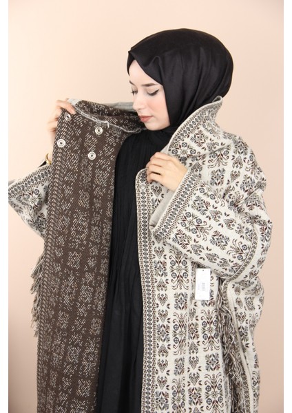Bej Loryan Scarf Kapşonlu Panço fiyatları