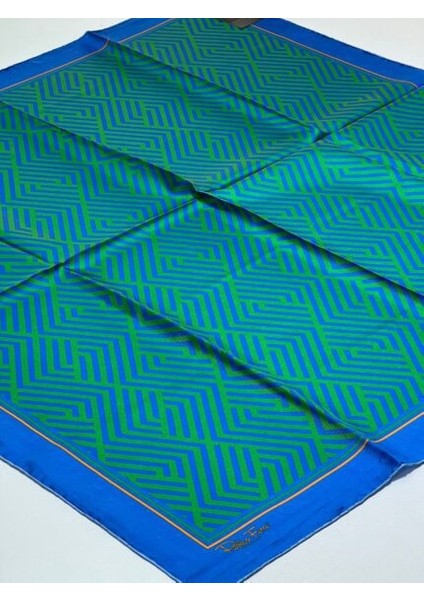 Mavi Pablio Ferre Taş Desen Twill Ipek Eşarp