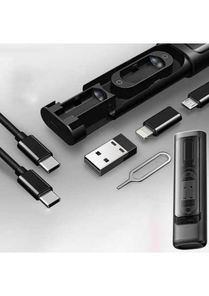 Cep Tipi Kablo Seti Bas Aç 60W Type-C, Iphone Şarj Micro USB Hızlı Şarj Data Set