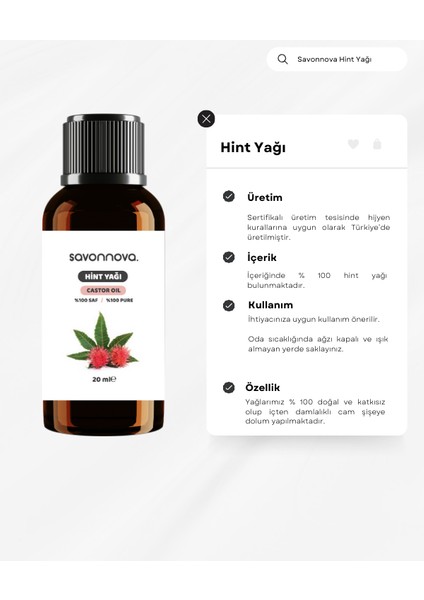 Doğal Hint Yağı %100 Saf 20 ml