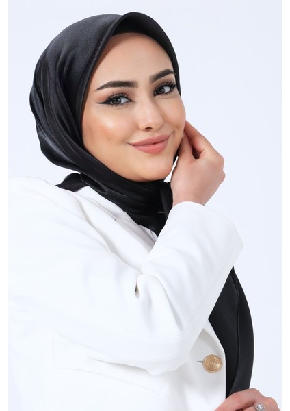 Siyah Harem Scarf Kristal Saten Eşarp modelleri