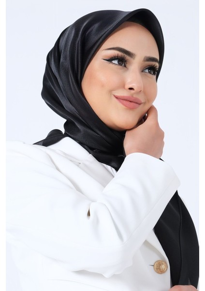 Siyah Harem Scarf Kristal Saten Eşarp fırsatları