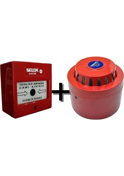 Yangın Ihbar Siren ve Butonu 2 Li 220 V Set