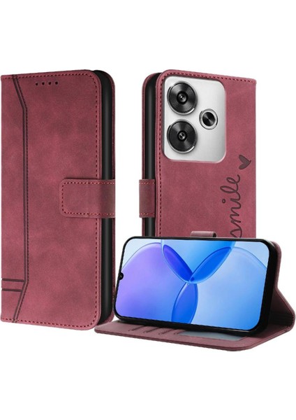 Telefon Kılıfı Için Xiaomi Redmi Turbo 3 Flip Folio Cüzdan Pu Deri El Kartı (Yurt Dışından)