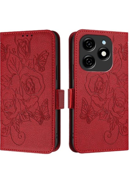 Kredi Kartı Yuvası Pu Deri Manyetik Cüzdan ile Tecno Spark 20 Için Kılıf (Yurt Dışından)