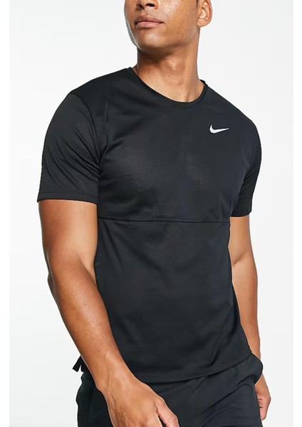 Dri-Fit Run Top Short-Sleeve Standart Fit Kesim Siyah Erkek Tişört