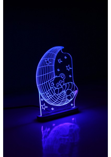 Uykucu Ayıcık / Ay Gece Lambası / Aydaki Ayıcık Aydınlatma / Sleepy Bear LED Işıklı / Moon Ambians Işığı modelleri