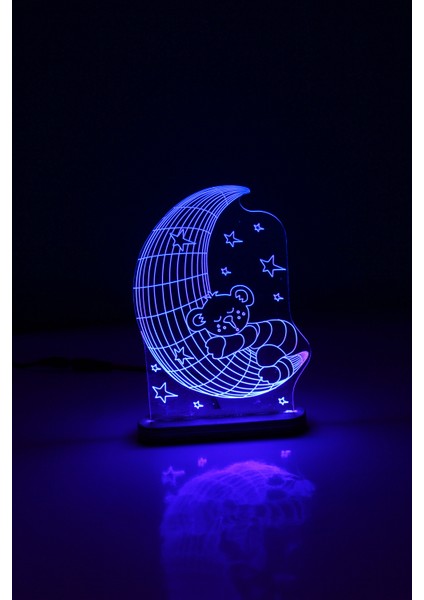 Uykucu Ayıcık / Ay Gece Lambası / Aydaki Ayıcık Aydınlatma / Sleepy Bear LED Işıklı / Moon Ambians Işığı indirimleri