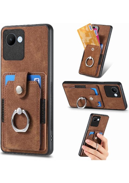 Realme C30 Için Kılıf Halka Tutucu Standı Crad Yuvası Manyetik Araç Montaj (Yurt Dışından)