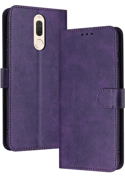 Huawei Mate 10 Lite Için Flip Case Pu Deri Saf Renk Toka ile (Yurt Dışından)