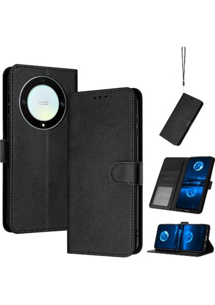 Saf Kart Yuvası ile Onur X9 5g Için Flip Case Pu Deri Kickstand ile (Yurt Dışından)