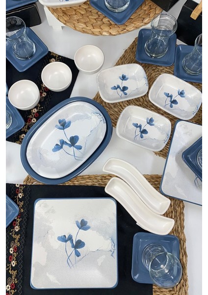 Blue Magic Kare 47 Parça 12 Kişilik Kahvaltı Takımı