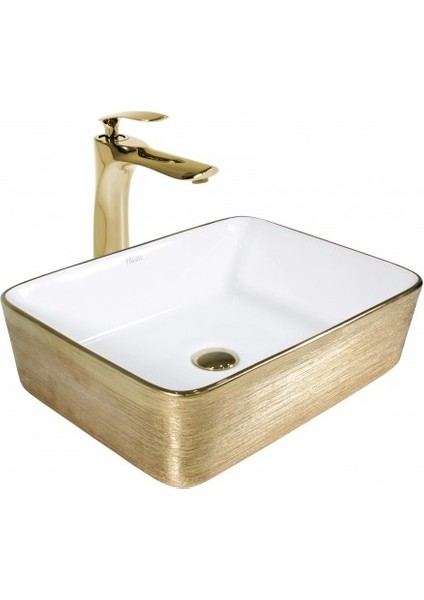 Twist Corner White Gold Lavabo