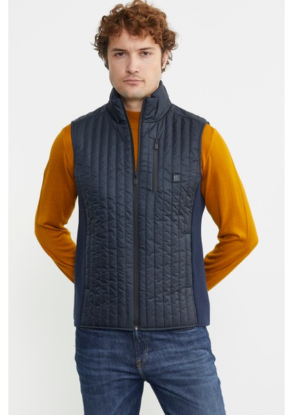 Erkek Dik Yaka Fermuarlı Kapitone Yelek - Lacivert fiyatları