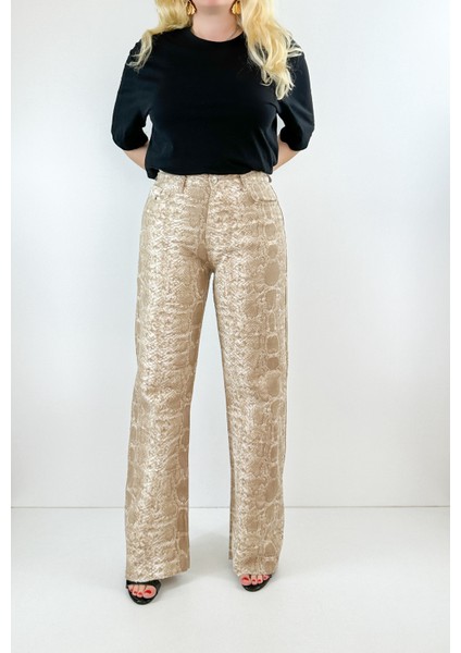 Yılan Desenli Palazzo Kot Pantolon fiyatları