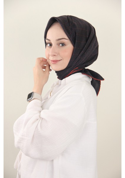 Siyah-Kırmızı Sensitive Twill Ipek Eşarp 9