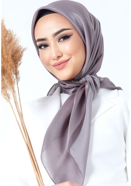 Füme Harem Scarf Kristal Saten Eşarp
