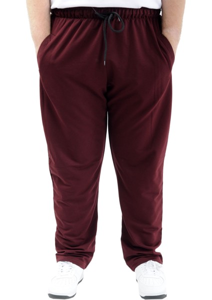 Büyük Beden Erkek Eşofman Altı Classic 2 Ip 11100 Mürdüm