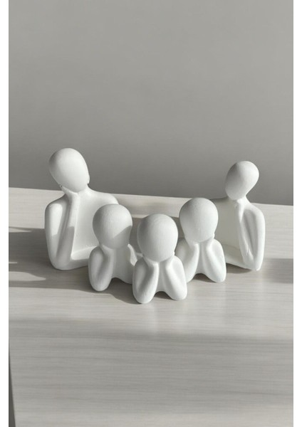 Beşli Aile Dekoratif Obje Biblo (8 Cm-7 Cm-6 Cm)