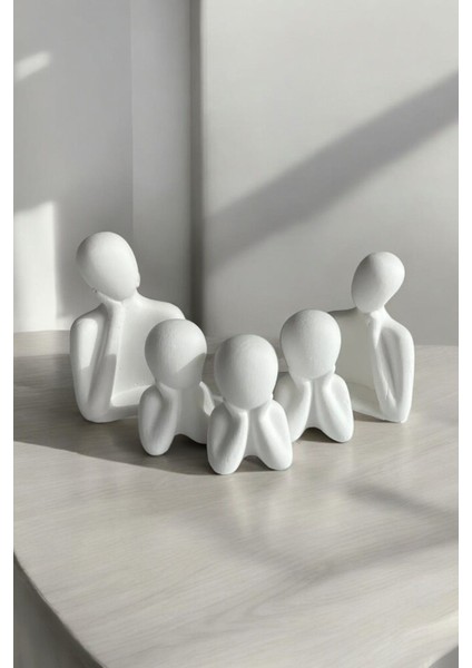 Beşli Aile Dekoratif Obje Biblo (8 Cm-7 Cm-6 Cm)