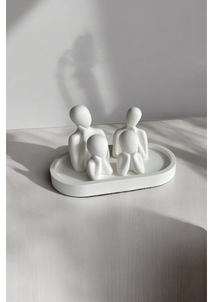 Dörtlü Aile Dekoratif Obje Biblo (8 Cm-7 Cm-6 Cm)