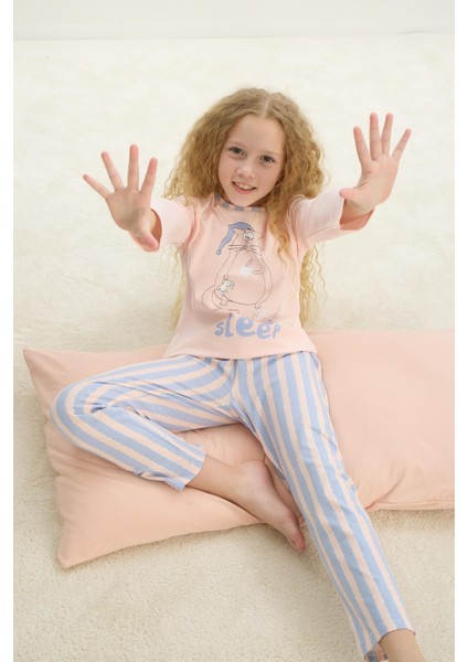 Kız Çocuk Uzun Kol Pembe Pijama Takım C4T0N7O8