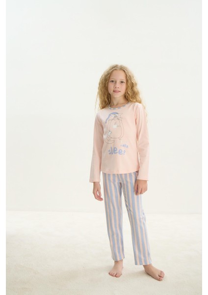 Kız Çocuk Uzun Kol Pembe Pijama Takım C4T0N7O8