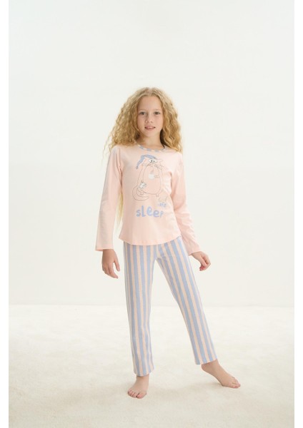 Kız Çocuk Uzun Kol Pembe Pijama Takım C4T0N7O8