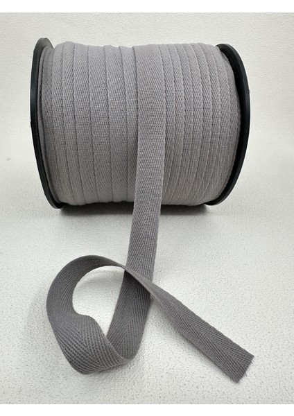 2 cm Pamuk Balıksırtı Şerit-5 Metre-Gri