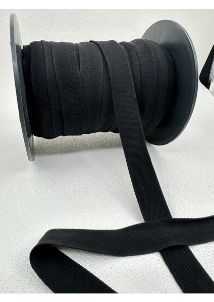 2 cm Polyester Balıksırtı Şerit-5 Metre-Siyah