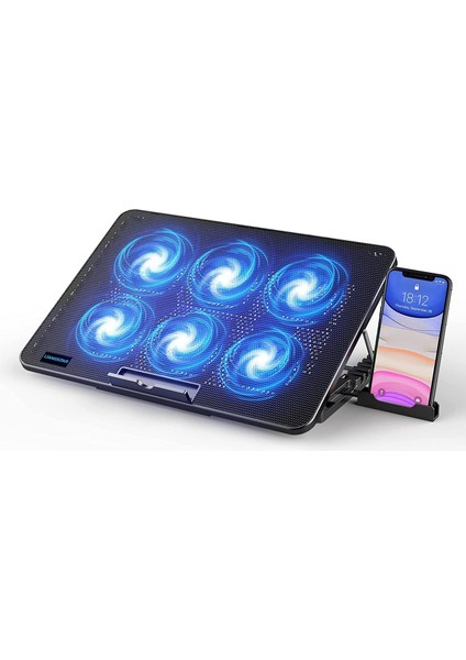 Dizüstü Bilgisayar Soğutucu, 6 Fanlı, 7 Yükseklik Ayarlı, Standlı, 2 USB Bağlantı Nokta