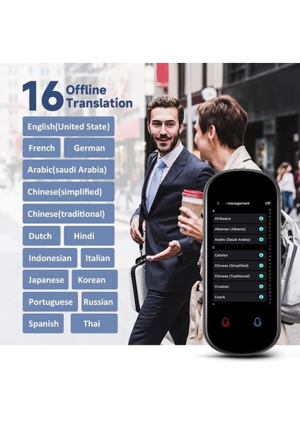 Dil Tercüman Cihazı İki Yönlü Gerçek Zamanlı Ses Çevirisi 137 Dil