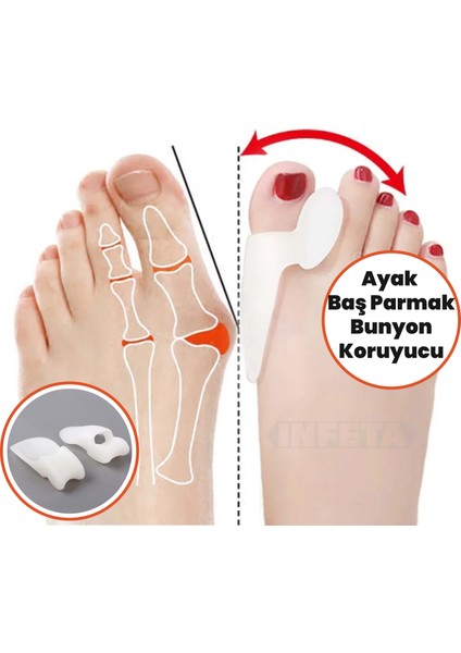 Silikon Makaralı Ayak Baş Parmak Kemik Bunyon Koruyucu Bunion Halluks Set Başparmak
