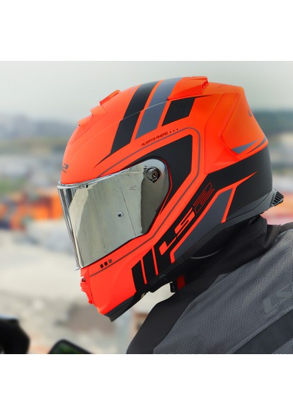 Storm 2 Fıst Mat Turuncu-Siyah Kask Gri Cam