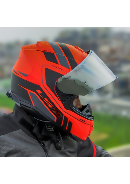 Storm 2 Fıst Mat Turuncu-Siyah Kask Gri Cam