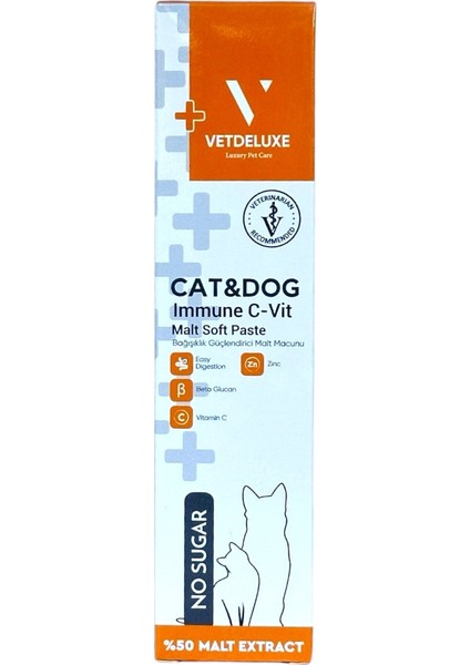 Immune C-Vit Malt Paste C Vitaminli Kedi ve Köpek Malt Macunu 100 gr
