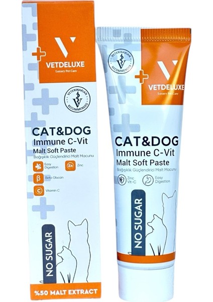 Immune C-Vit Malt Paste C Vitaminli Kedi ve Köpek Malt Macunu 100 gr