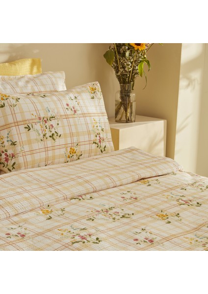 Minella Pamuk Soft Touch Çift Kişilik Nevresim Takımı Sarı