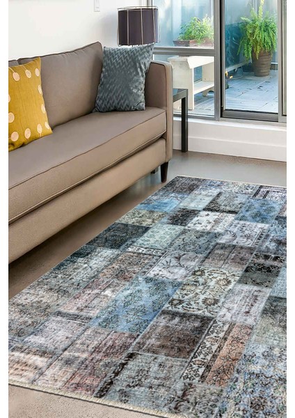 2305 Patchwork Yumuşak Doku Leke Tutmayan Modern Halı Kilim