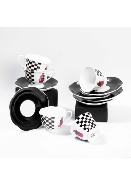 Whıte And Black New Bone Kahve Fincanı 6lı Tkm