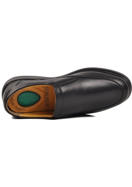 962 Siyah Jel Taban Deri Erkek Günlük Ayakkabı fırsatları