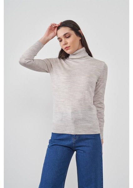 Çetinkaya Miramira Bisiklet Yaka Kar Melanj Triko