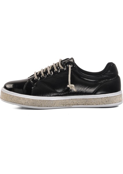 A201 Siyah Rugan Bağcıklı Taşlı Kadın Sneaker fiyatları
