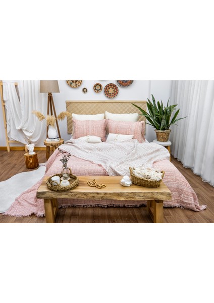 Aztek Desen 4 Katlı Multi Muslin %100 Pamuk Çift Kişillik Battal Boy