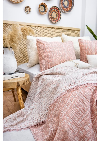 Aztek Desen 4 Katlı Multi Muslin %100 Pamuk Çift Kişillik Battal Boy modelleri