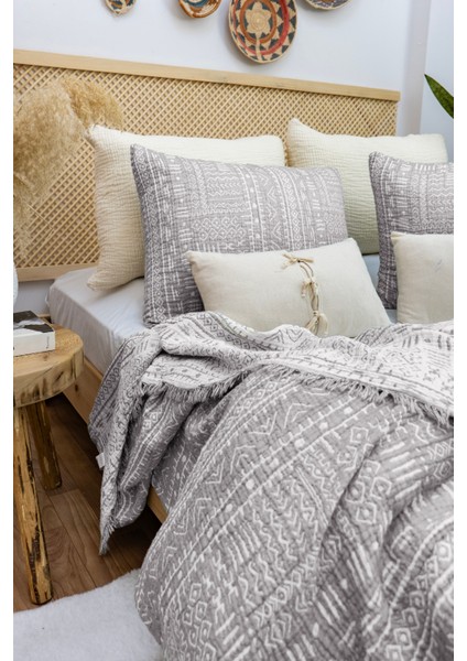 Aztek Desen 4 Katlı Multi Müslin Naturel %100 Pamuklu 2 Adet Yastık Kılıfı 50X70CM modelleri