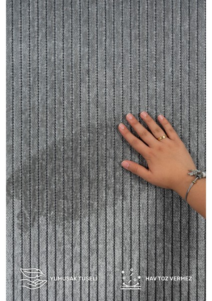Ada Kaymaz Taban Yıkanabilir Dokuma Gri Kilim Yolluk 404 modelleri