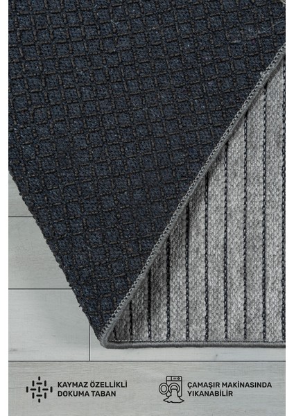 Ada Kaymaz Taban Yıkanabilir Dokuma Gri Kilim Yolluk 404 indirimleri