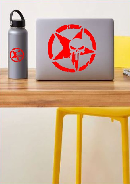 Punisher Kurukafa Askeri Yıldız Araba Oto Motosiklet Karavan Sticker 00473 modelleri